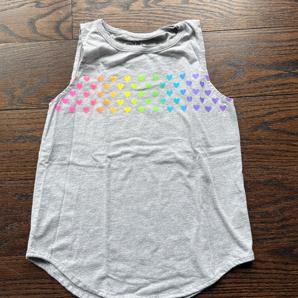 Chaser Gray Tank Top with Rainbow Heart Pattern